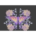 thumbnail image 4 of Vintage Floral Gradient Butterfly Adult Charcoal Crew Neck Short Sleeve Tee-XL, 4 of 4