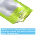 thumbnail image 4 of Uxcell 6.3x3.5" Holographic Bags, 100 Pack Aluminized Plastic Resealable Storage Bags for Small Things, Green, 4 of 5