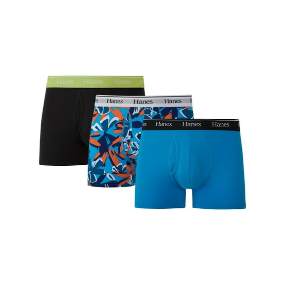 Hanes Originals Men’s Underwear Trunks, Moisture-Wicking Stretch Cotton, 3-Pack