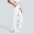 thumbnail image 2 of ZyeKqe Pants for Women High Waisted Casual Summer Straight Leg Solid Color Lounge with Pockets, 2 of 5