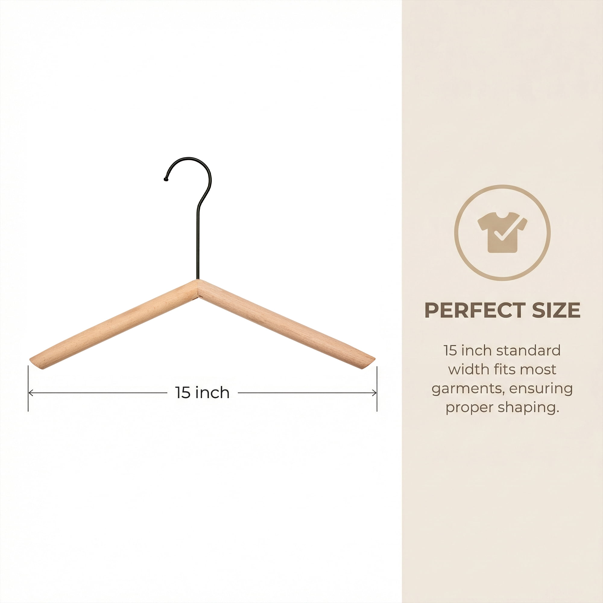 Unique Bargains 2Pcs Wood Space Saving Sleek Hangers Black