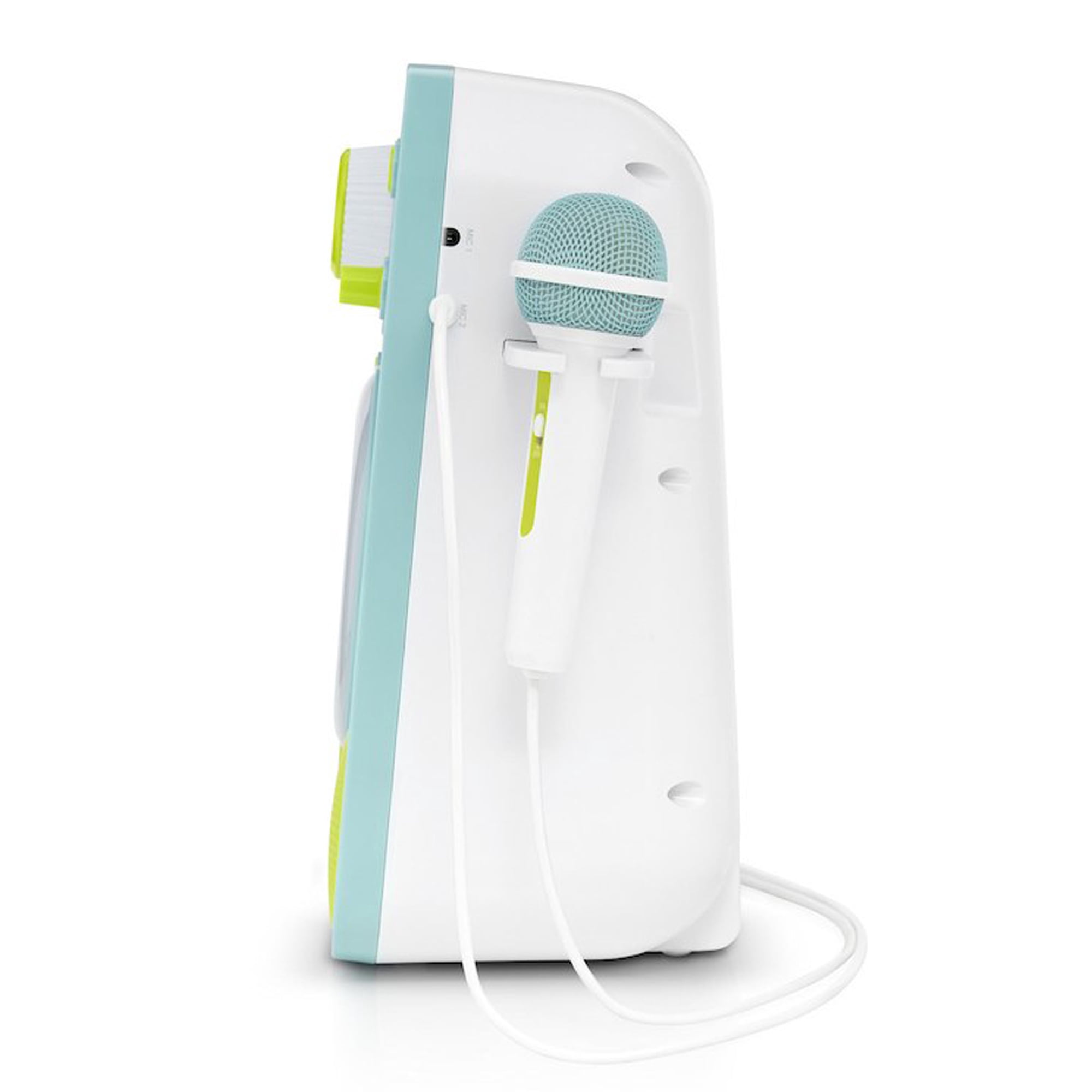 The Singing Machine Kids Mood LED Glowing Sing-Along Speaker with Microphone, Blue/Green