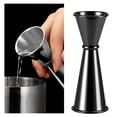 thumbnail image 3 of Copa de cóctel de material acero inoxidable Copa de cóctel con Mezclador de vertido Barware Mezclador de bebidas de doble cabeza para Martini Negro 1 2 BLESIY batidor de coctéles, 3 of 7