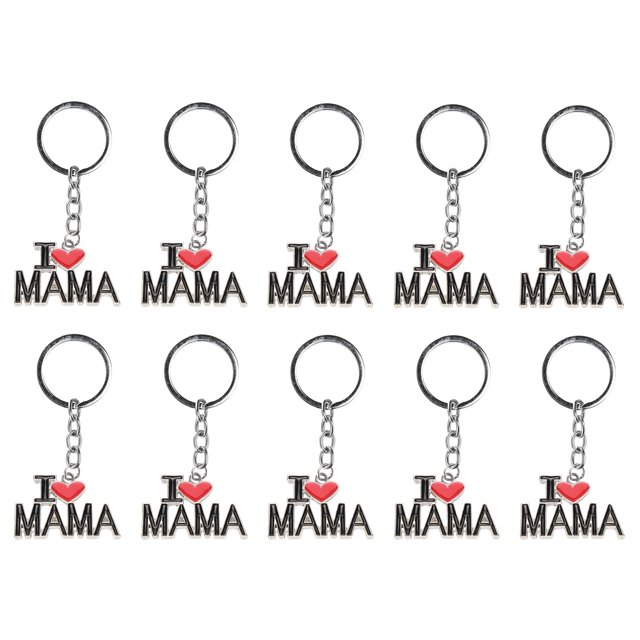 10 Uds. Llaveros con colgante de corazón, joyería, bolso para teléfono, colgante de cartera, accesorio D110-MAMA