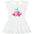 thumbnail image 3 of Inktastic Cute Mermaid, Pink Hair, Little Mermaid, Starfish Girls Toddler Dress, 3 of 5
