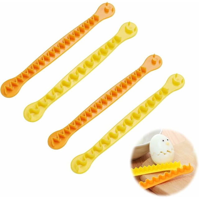 4 piezas de cortadores de huevos, herramienta de huevo en forma de flor, moldeador de flores de corte de huevo hervido, herramientas de cocina, utilizado para cortar huevos duros -