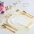 thumbnail image 2 of ACDANC 10Sets Plastic Golden Fork Spoon Disposable Cutlery Tableware Flatware Set for Barbecue Party Picnic, 2 of 7