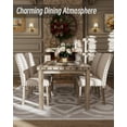 thumbnail image 2 of Morden Fort Farmhouse Dining Table Set for 4, Country Style Kitchen Table w/ 4 Upholstered Chairs, Rustic Vintage Dining Set for Family Meals, 2 of 7