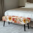 thumbnail image 2 of Whosucclay Peony Sunflower Floral Print Dining Bench Slipcover Removable Rectangle Bench Cover Stretch Bench Seat Furniture Protector Dining Chair Slipcovers for Living Room and Kitchen, 2 of 7