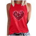 thumbnail image 2 of UPPADA Débardeurs Grande Taille pour Femmes, T-Shirts Graphiques Sans Manches Décontractés, T-Shirts Surdimensionnés, T-Shirts Graphiques Sans Manches, Rouge, L, 2 of 4
