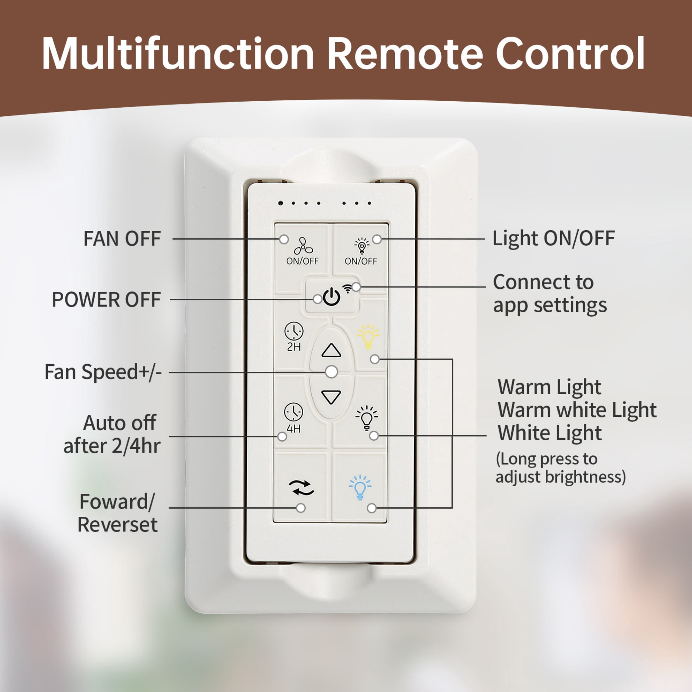 Sofucor 52" Smart Ceiling Fan, Compatible with Alexa/Google/App, 3-Color Light 6-Speed Timing Reversible DC Motor