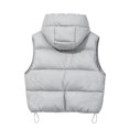 thumbnail image 4 of Xdegoge Girls Puffer Vest Zip Up Sleeveless Lightweight Warm Padded Hooded Jacket Fall Winter Drawstring Hem Fashion Outerwear with Pockets, 4 of 9