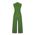 thumbnail image 5 of Pants for Women,Clearance Women's Plus Size Women Casual Solid Sleeveless V_neck Cotton Linen Romper Long Playsuit Jumpsuit Loose Causal Pants, 5 of 5