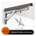 thumbnail image 3 of 1pc Folding Shelf Brackets Heavy Duty Stainless Steel DIY Wall Mounted Collapsible Furniture Space Saving for Garage Workstation, 3 of 7