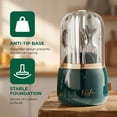 thumbnail image 4 of HBK Rotating Silverware Organizer with Lid - 7-Slot Kitchen Utensil Holder, Dust-Proof Cutlery Caddy with Drain for Countertop, Green, 4 of 8