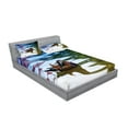 thumbnail image 2 of Ambesonne Animal Fitted Sheet & Pillow Sham Set, Chinese Ducks in River, Full, Multicolor, 2 of 2