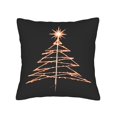thumbnail image 4 of Set of 2 18x18in Throw Pillow Covers - Modern Black Christmas Tree Design with Glowing Orange Lines Perfect for Couch Bed or Car, 4 of 8