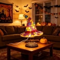 thumbnail image 6 of Witch Hat Lamp, Halloween Stained Glass Resin Witch Hat Desk Lamp, USB Powered Gothic Wizard Hats Night Light, Festive Atmosphere Night Light for Halloween Party Decor(8"-B), 6 of 9