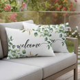 thumbnail image 4 of Pack of 2 Outdoor Pillow Covers 20x12 Inch Waterproof Eucalyptus Throw Pillow Covers,Decorative Couch Pillow Shams Protectors Sage Green Vines Branch Watercolor Plant Patio Pillowcases Cushion Covers, 4 of 8