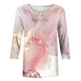 thumbnail image 4 of Chemisiers pour Femmes T-shirt Imprimé de Mode pour Femmes Blouse à Manches 3/4 Col Rond Hauts Décontractés Chemisiers pour Femmes Grande Taille en Liquidation, 4 of 4
