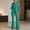 Green, variant on Gamivast Button Down Jumpsuit for Women Long Sleeve Collared Neck Belted Waist Flare Leg one Piece Outfit with Chest Pockets for Office Work Business Party and Dressy Evening Wear Green L