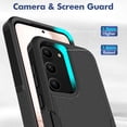 thumbnail image 4 of for Samsung Galaxy S23 Heavy Duty Case,Stylish 2 in 1 Military Grade Armor PC+TPU Silicone Hybrid Rugged Shockproof Glossy Grip Edge Protective Anti-Scratch Back Phone Cover,Black, 4 of 5
