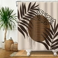 thumbnail image 2 of 72x72inch Abstract Mid Century Shower Curtain Boho Shower Curtain for Bathroom Geometric Leaves Plant Modern Minimalistic Home Bathtub Decor Set with Hooks Fabric Waterproof, 2 of 6