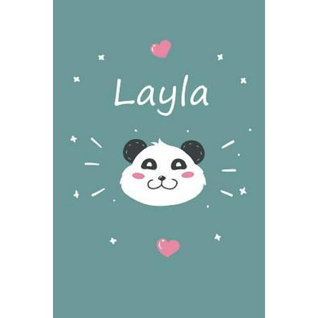 Layla Text Layla: Personalisiertes Panda Tage-/Notizbuch mit dem Vornamen Layla und ganzen 100 linierten Seiten im 6x9 Zoll Format (ca.D Paperback ()