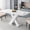 White, variant on 47.25 - 63 in. Dining Table, Cross Metal Base, Seats 6 - Ideal for Restaurants, Simple Assembly