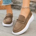thumbnail image 6 of Wensltd Women Loafers Flat Solid Color Round Toe Vintage Shoes for Spring Fall Outdoor and Casual Wear Brown, 6 of 9