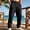 New-Black, variant on PNTUTB Men's Straight Leg Cargo Pants Drawstring Elastic Waist Solid Color Casual Loose Outdoor Pants with Multiple Pockets
