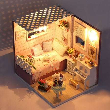 Miniature Super Mini Size Doll House Model Building Kits Wooden Furniture Toys Diy Dollhouse Girl Bedroom In Budapest