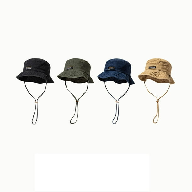 Yinanstore Fashion Bucket Hat Double Sided Cotton Women Men Anti Hat  Fisherman Hats for Outdoor Camping Hiking Climbing Fishing , Black 