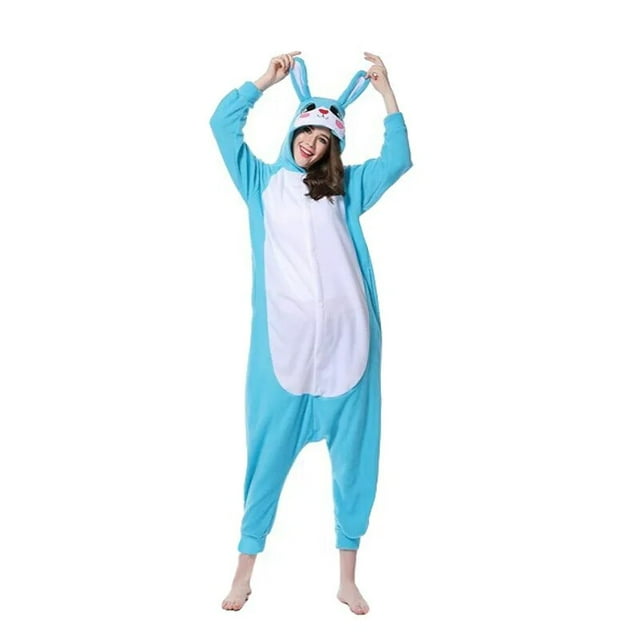 Winter Woman Pijamas Partido Páscoa Jumpsuit Cores Novidade Adultos Coelho Homens Cosplay Animais Onesies Raccoon Kigurumi
