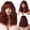 Rust Red, variant on Bob Curly Wavy Bob Wigs with Bangs for Women [Include Weaving Cap] Synthetic Short Wig with Bangs Natural Looking Heat Resistant Fiber Hair for Women
