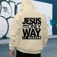 thumbnail image 4 of Christian Hoodies for Men 2025 Jesus Christ Is The Only Way To Heaven Hoodie Hooded Sweatshirt with Pockets Pullover, 4 of 7