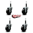 thumbnail image 2 of 3.5 Inch Soft Rubber Wheel Swivel 3/4 Inch Expanding Stem Caster Set SCC, 2 of 2