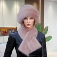 thumbnail image 3 of Dosaele Winter Faux Fur Balaclava Hat and Scarf Set - Lightweight  Solid Color  Machine Washable  Toggle Closure  Woven Polyester Urban Fisherman Cap with Ear Protection for Christmas  Fa, 3 of 7