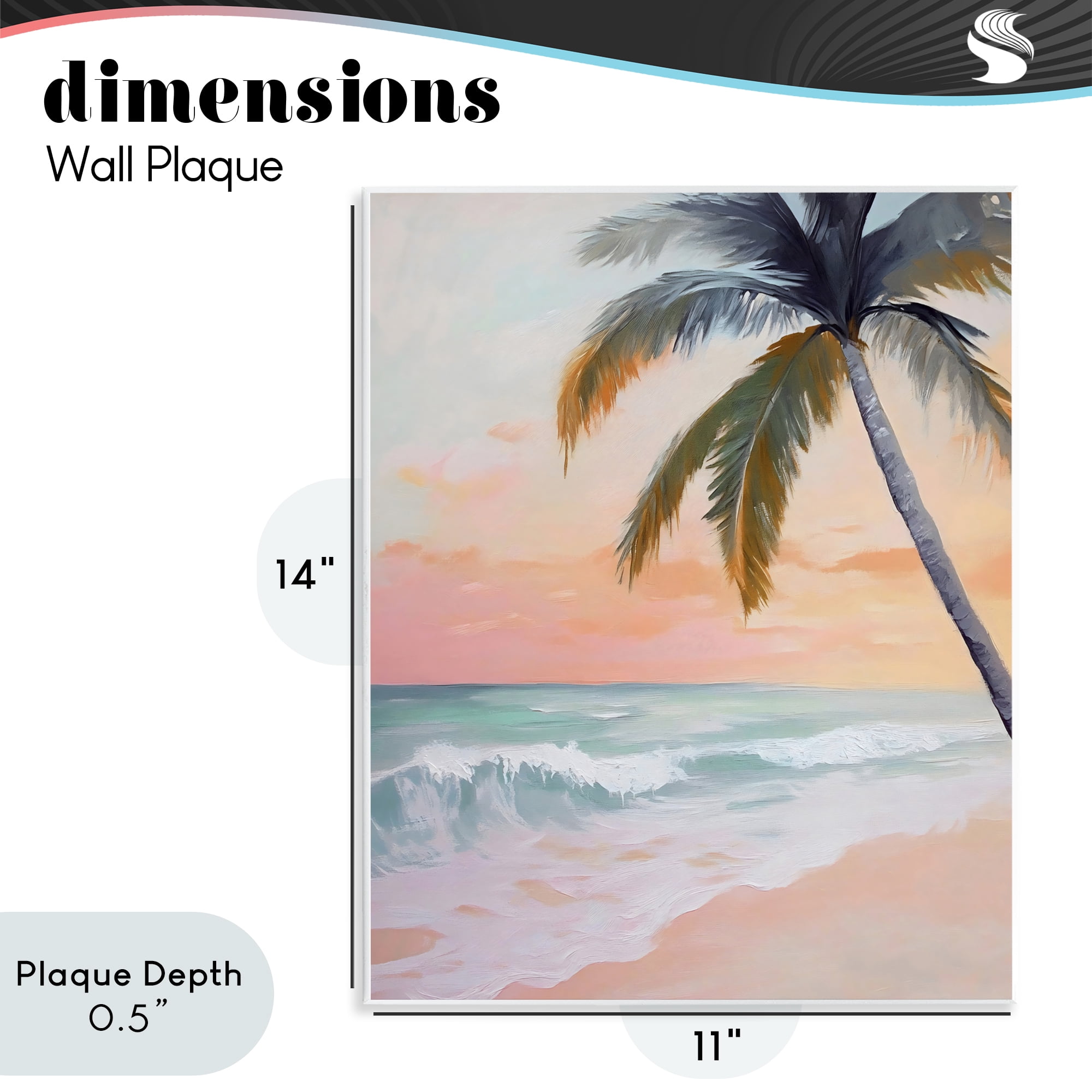 Stupell Industries Tranquil Sunset & Beach Palm Wall Plaque Art, design by Creative Studio