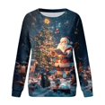 thumbnail image 7 of Futezty Women Christmas Tree Sweatshirt 3D Print Graphic Xmas Sweaters Crewneck Long Sleeve Shirt Pullover, 7 of 7
