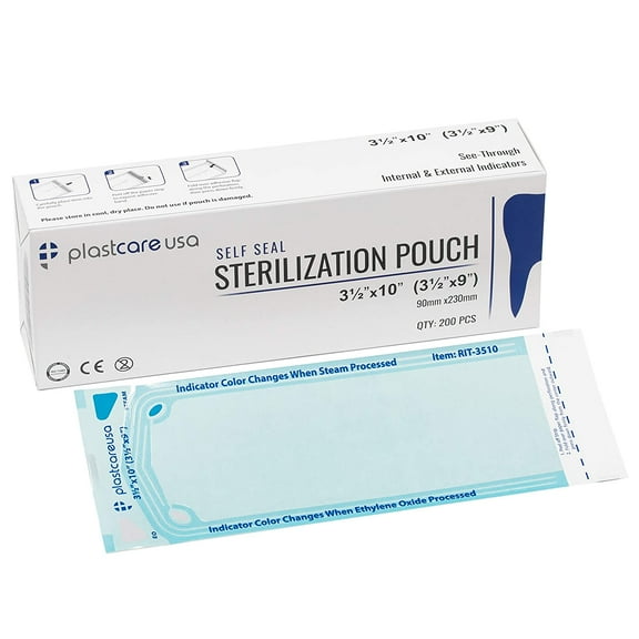 Self Seal Sterilization Pouch 3.5" x 10", 200 per Box