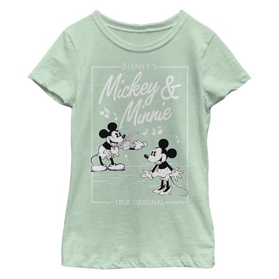 Girl's Mickey & Friends Playing Violin Music Poster Graphic T-Shirt