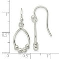 thumbnail image 4 of Auriga Fine Jewelry 925 Sterling Silver Beaded Teardrop Dangle Earrings for Women (L-27.8mm, W- 10.15mm), 4 of 4