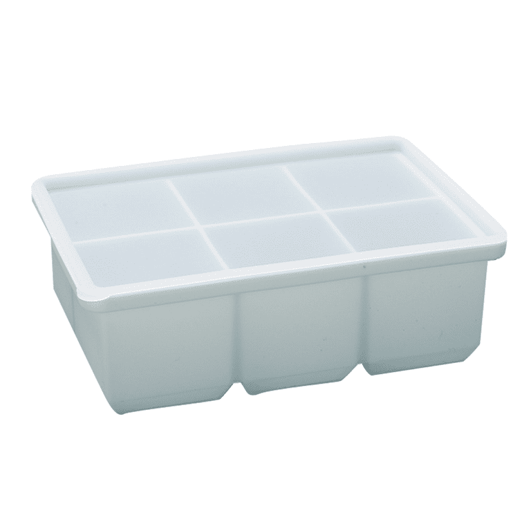 Winco ICCP-6W, 8x5-Inch Ice Cube Tray, 6 Round Compartments, White, BPA Free