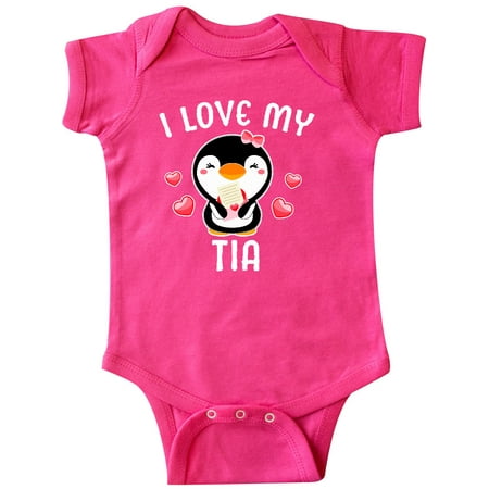 

Inktastic I Love My Tia with Cute Penguin and Hearts Gift Baby Girl Bodysuit