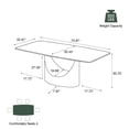 thumbnail image 6 of POVISON-71" Modern Minimalist Dining Table for 4-6, Hobart Gold Rectangular Glossy Sintered Stone Tabletop, Bronze Carbon Steel Base for Dining Room (Table Only), 6 of 6