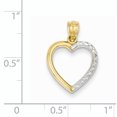 thumbnail image 2 of Pendentif Coeur 14 Carats en Or Jaune et Demi-Diamant Rhodié, 2 of 2