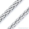 thumbnail image 2 of 2.2mm Wheat / Spiga Link Italian Chain Necklace in Solid .925 Sterling Silver w/ Rhodium, 2 of 2