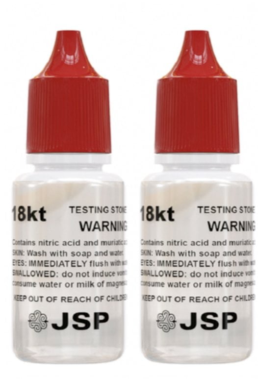 2 PC JSP 18K GOLD JEWELRY TESTING ACID SOLUTION TEST SCRAP TESTER SOLUTIONS ORO