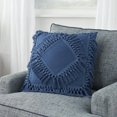 thumbnail image 4 of Nicole Curtis Diamond Fringe 18"X18" Navy Throw Pillow, 4 of 6